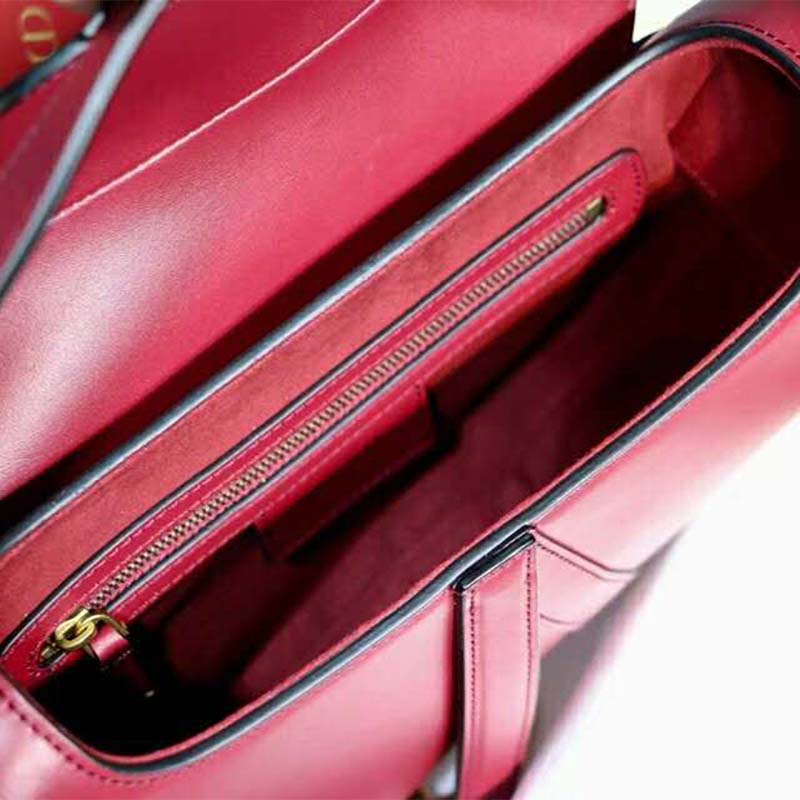 Dior Women Saddle Bag in Red Calfskin - image 6