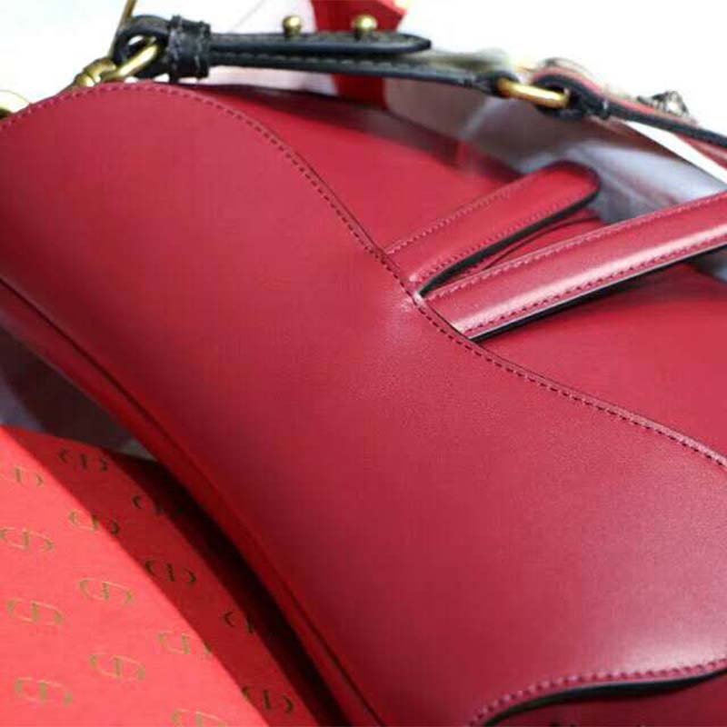 Dior Women Saddle Bag in Red Calfskin - image 7