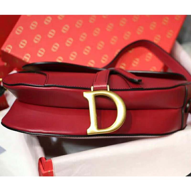 Dior Women Saddle Bag in Red Calfskin - image 4