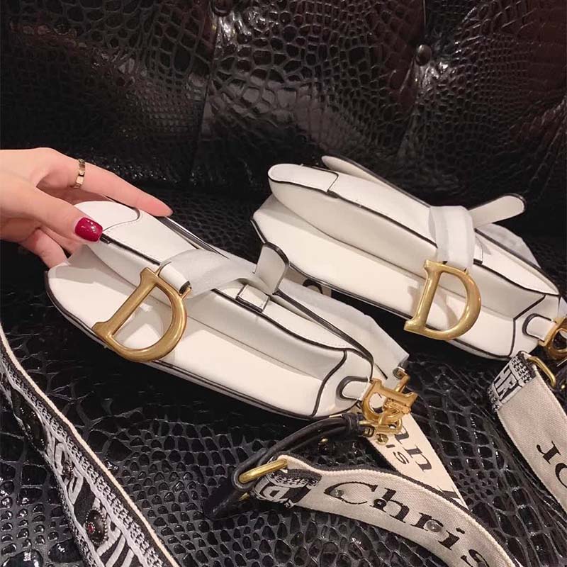 Dior Women Saddle Calfskin Bag-White - image 4