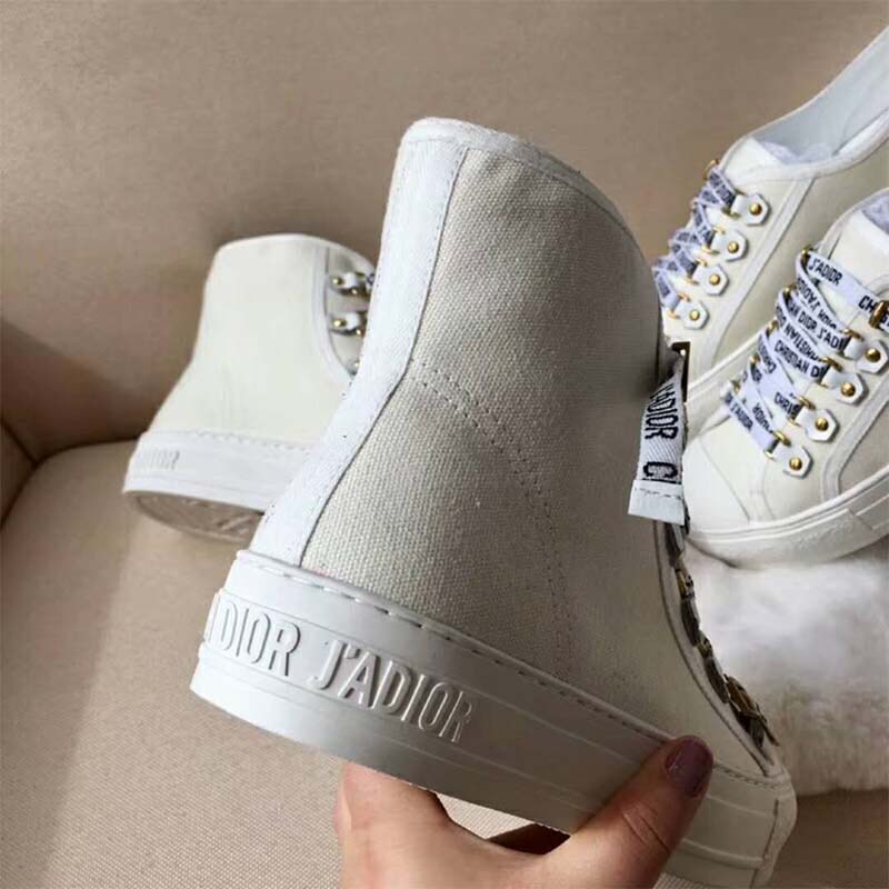 Dior Women Shoes High-Top Trainer in White Canvas-White - image 6