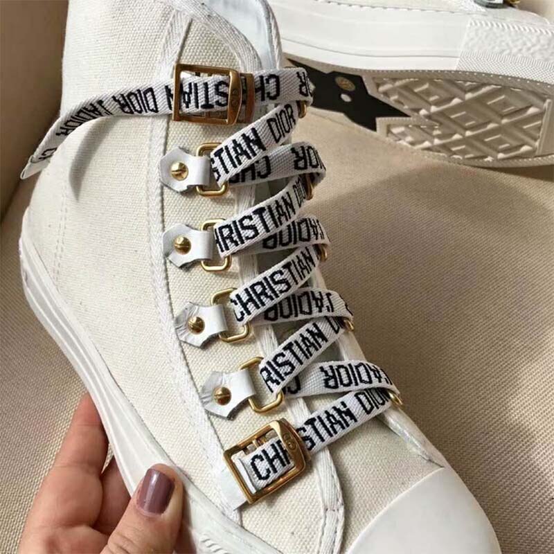 Dior Women Shoes High-Top Trainer in White Canvas-White - image 5