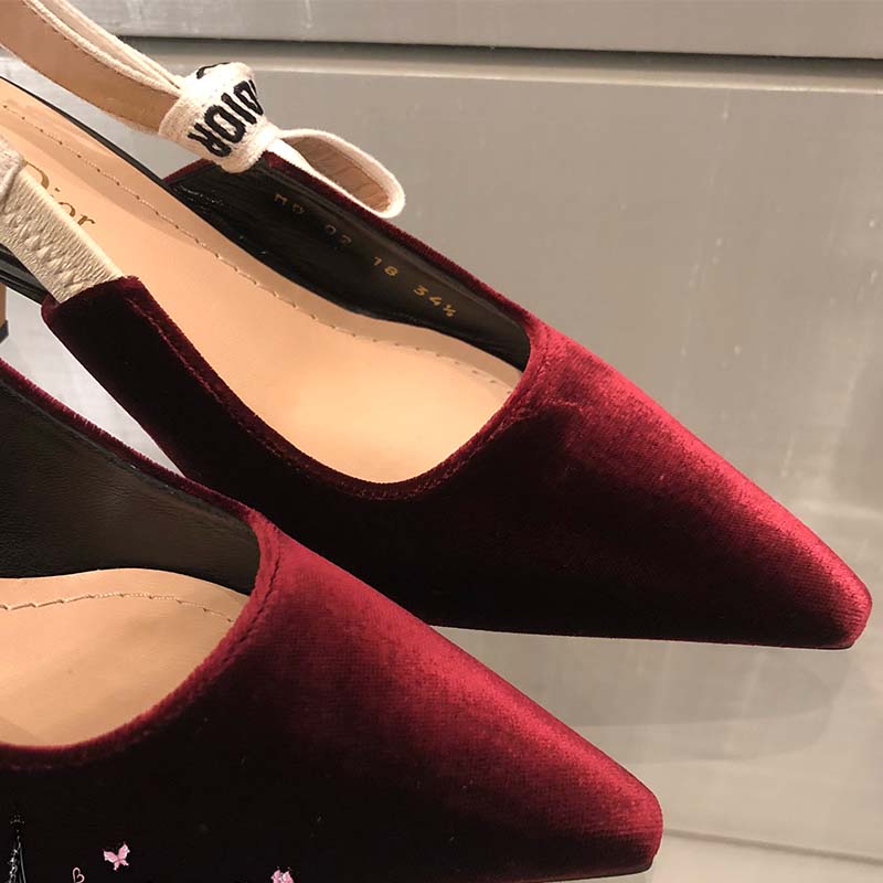 Dior Women Shoes J’Adior Velvet Slingback 65mm Heel Hight-Maroon - image 5