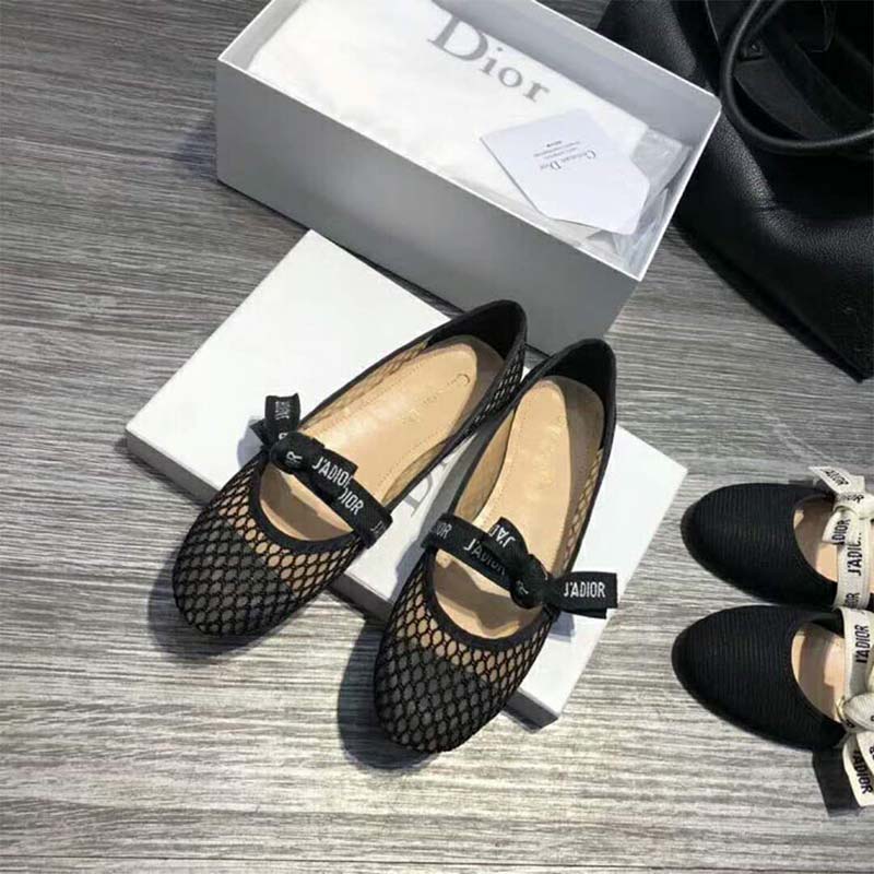 Dior Women Shoes Miss J’Adior Mesh Ballet Pump-Black - image 6