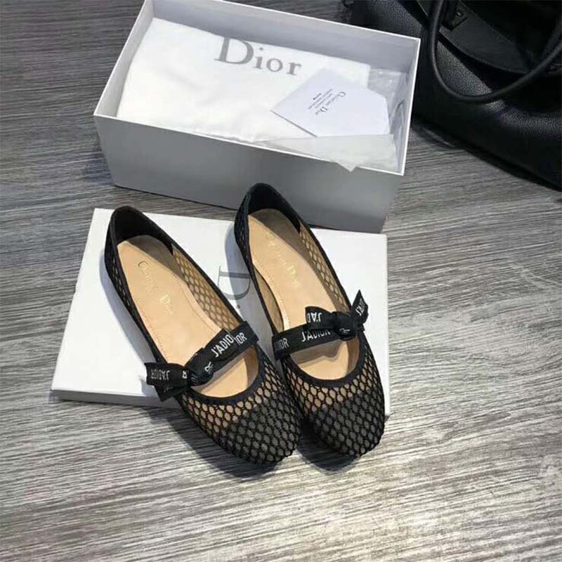 Dior Women Shoes Miss J’Adior Mesh Ballet Pump-Black - image 4