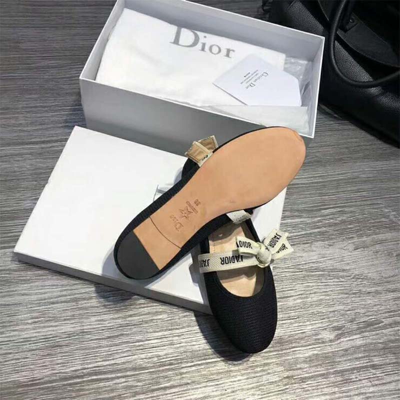 Dior Women Shoes Miss J’Adior Technical Canvas Ballet Pump-Black - image 7