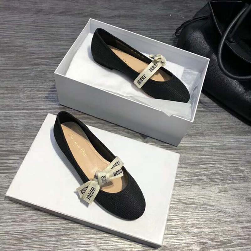 Dior Women Shoes Miss J’Adior Technical Canvas Ballet Pump-Black - image 4