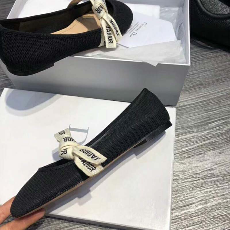 Dior Women Shoes Miss J’Adior Technical Canvas Ballet Pump-Black - image 8
