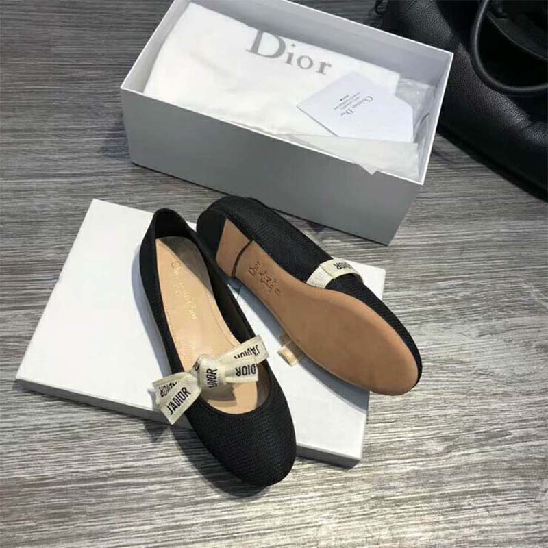 Dior Women Shoes Miss J’Adior Technical Canvas Ballet Pump-Black - image 6