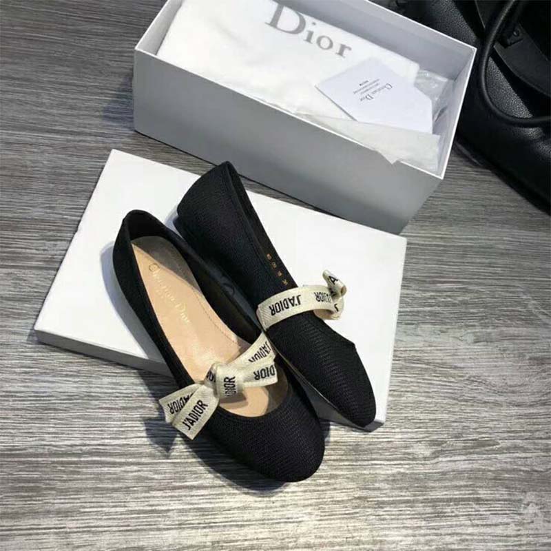 Dior Women Shoes Miss J’Adior Technical Canvas Ballet Pump-Black - image 5