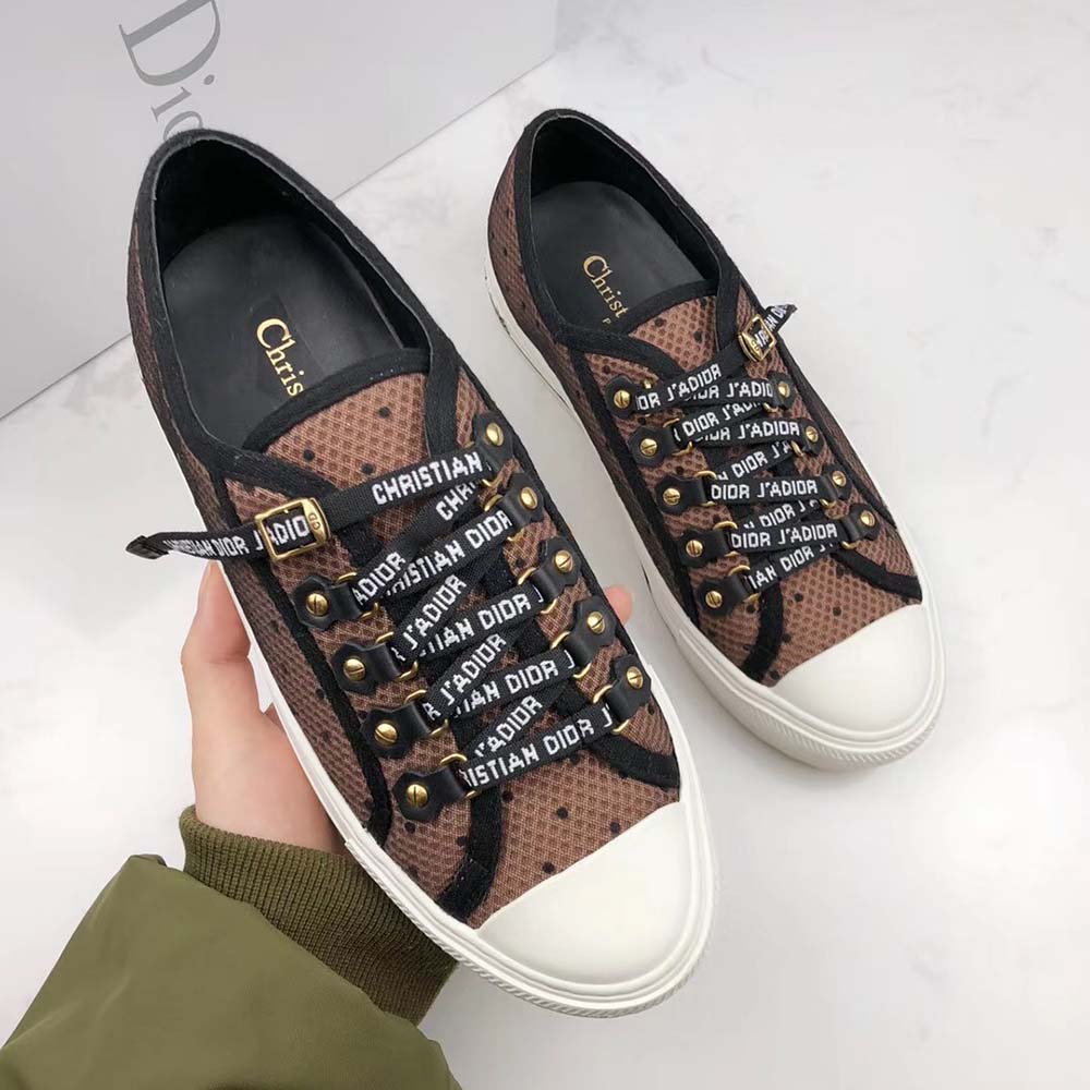 Dior Women Shoes Walkndior Plumetis Sneaker 5cm Heel-Brown - image 7