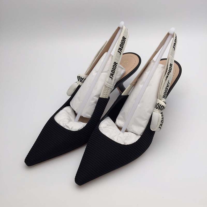Dior Women Slingback Black Technical Fabric J’Adior Ribbon 6.5 CM Shoes Black - image 4