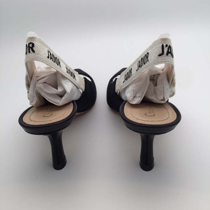 Dior Women Slingback Black Technical Fabric J’Adior Ribbon 6.5 CM Shoes Black - image 5