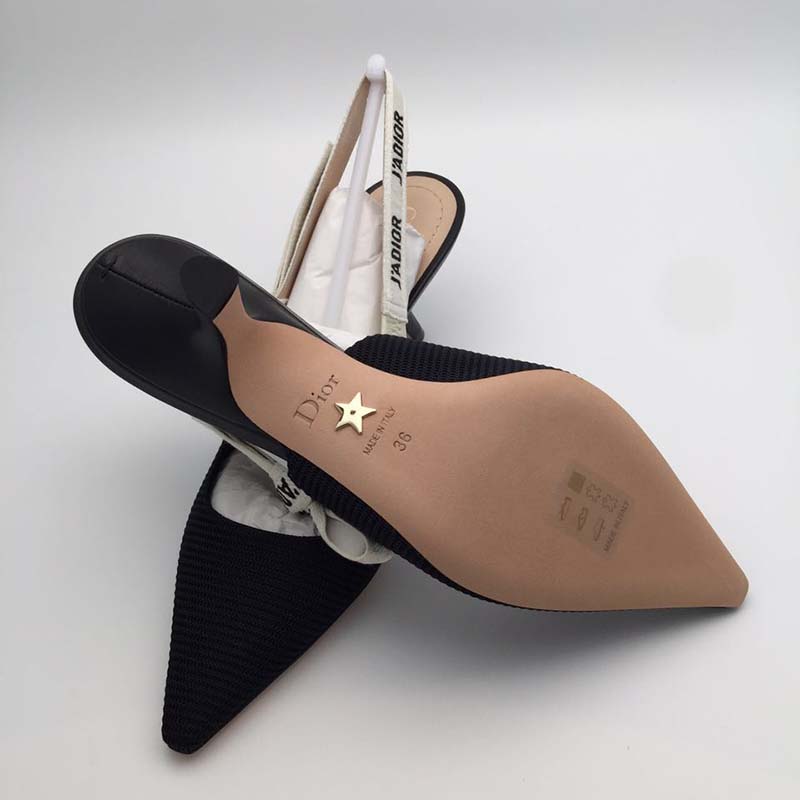 Dior Women Slingback Black Technical Fabric J’Adior Ribbon 6.5 CM Shoes Black - image 6