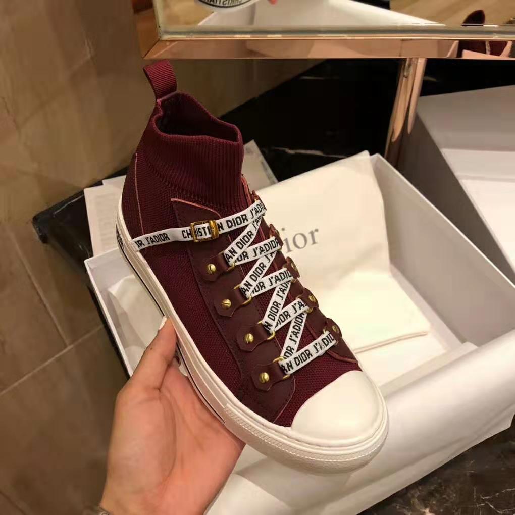 Dior Women Walk’N’Dior Techincal Knit Mid-Top Sneaker-Red - image 5