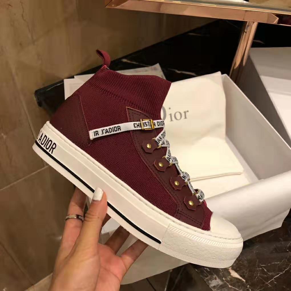 Dior Women Walk’N’Dior Techincal Knit Mid-Top Sneaker-Red - image 7