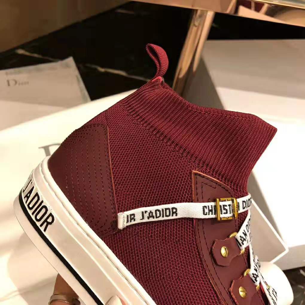 Dior Women Walk’N’Dior Techincal Knit Mid-Top Sneaker-Red - image 10