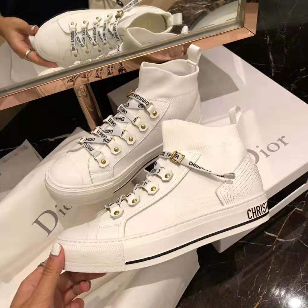 Dior Women Walk’N’Dior Techincal Knit Mid-Top Sneaker-White - image 6