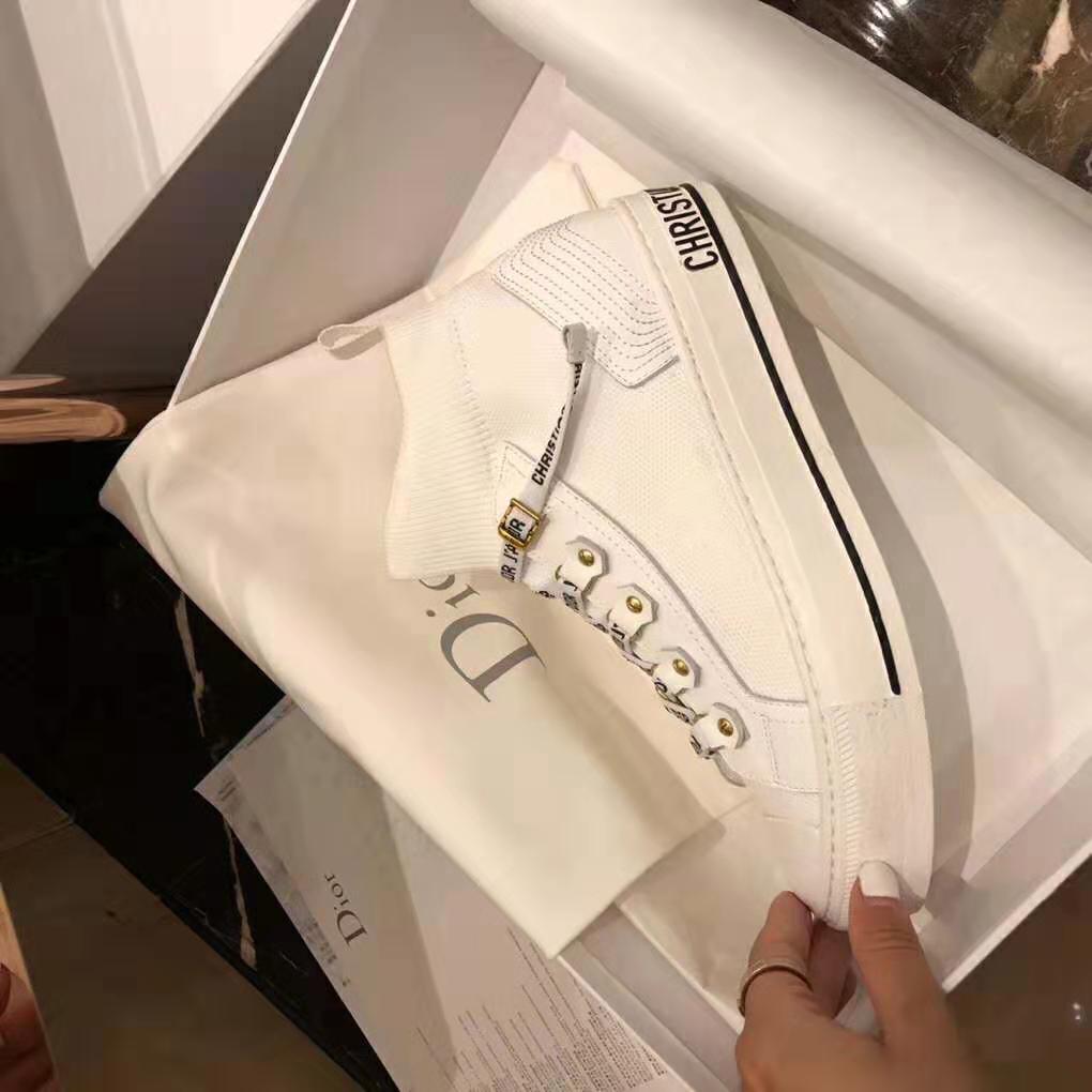 Dior Women Walk’N’Dior Techincal Knit Mid-Top Sneaker-White - image 5