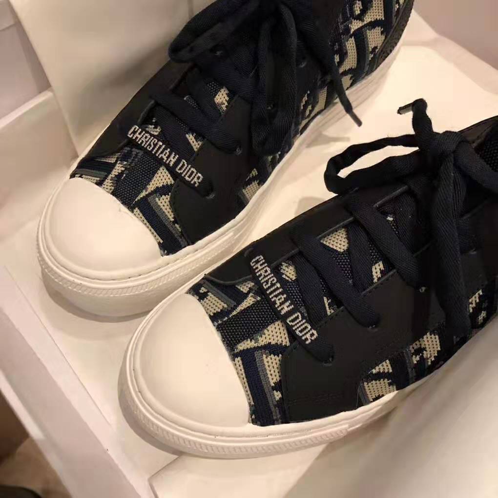 Dior Women Walk’N’Dior Techincal Knit Oblique Mid-Top Sneaker-Navy - image 9