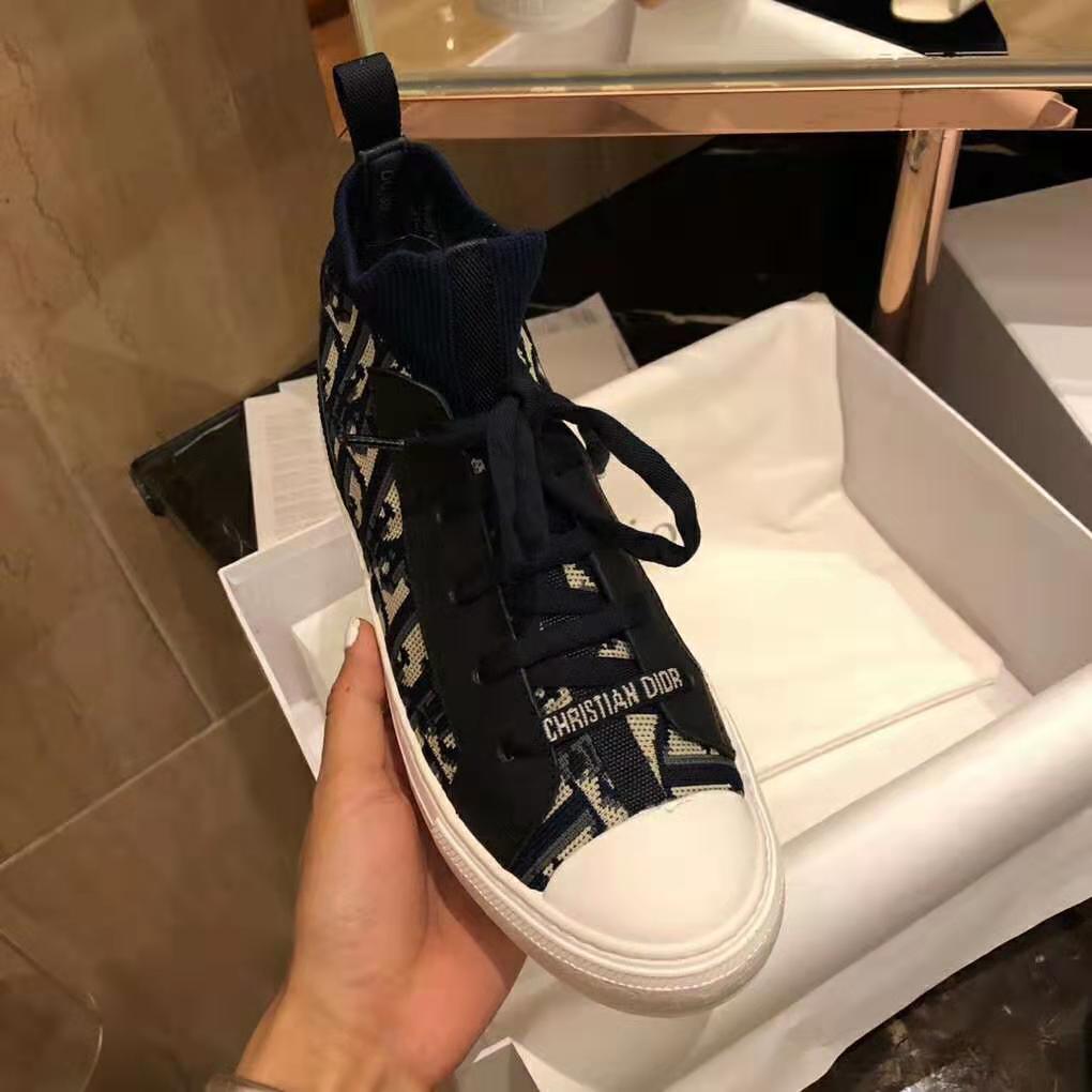 Dior Women Walk’N’Dior Techincal Knit Oblique Mid-Top Sneaker-Navy - image 6