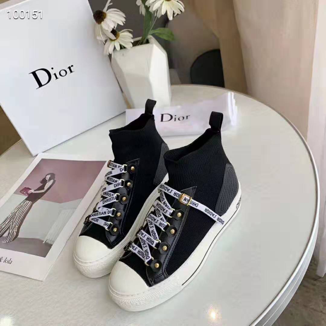 Dior Women Walk’N’dior Technical Knit High-Top Sneaker-Black - image 4