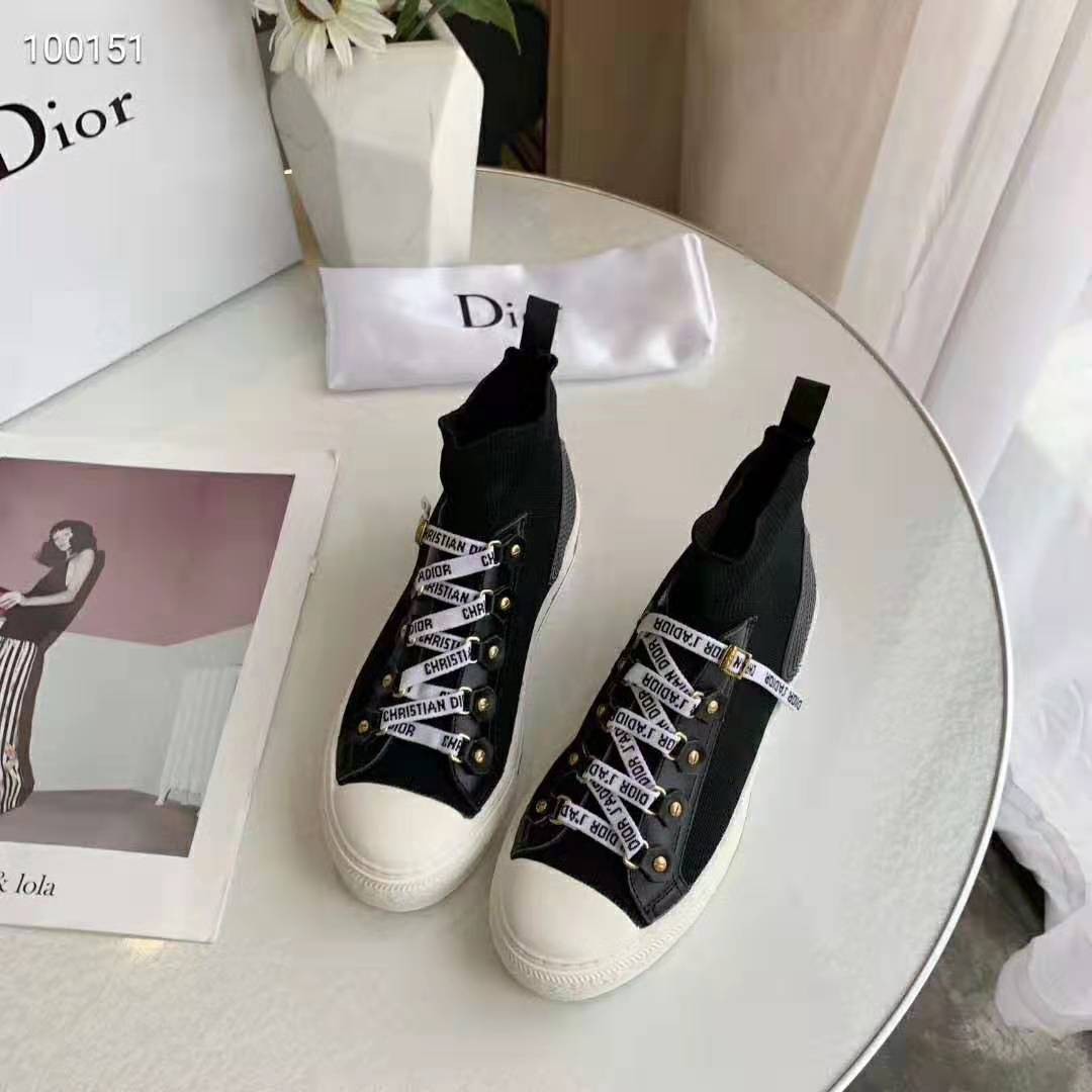Top view showcasing high-top silhouette of Dior Women Walk’N’dior sneaker