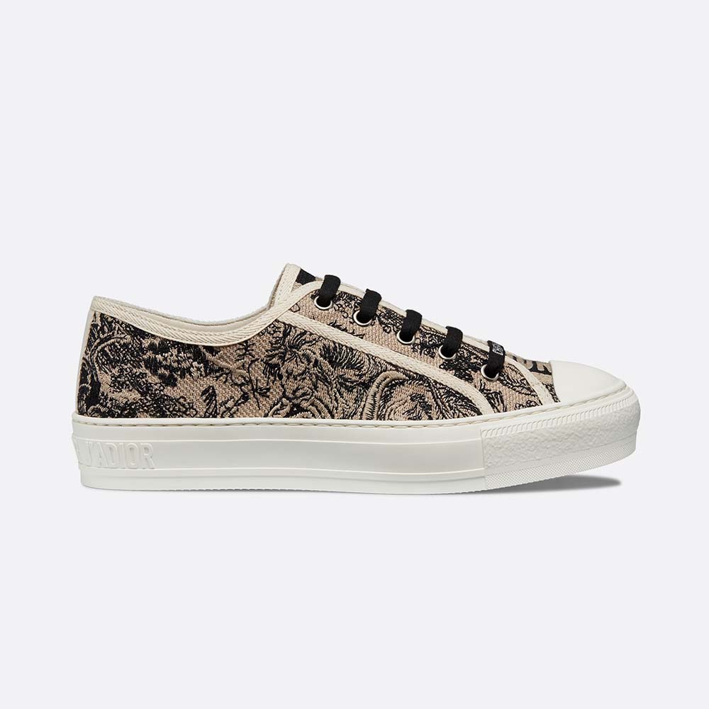 Side profile of Dior Women Walk’n’Dior Sneaker Embroidered With Toile De Jouy