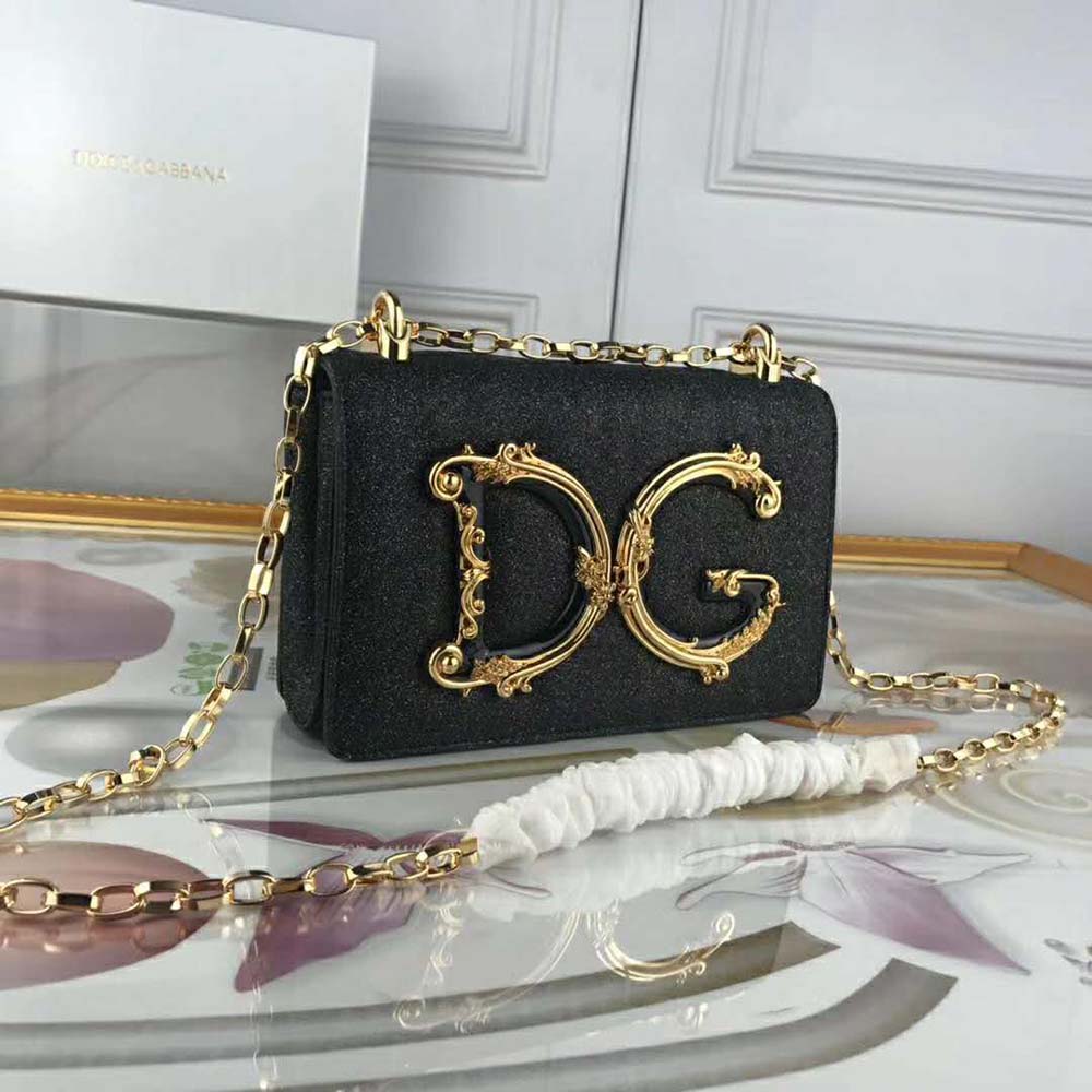 Side angle showing adjustable strap of Dolce Gabbana D&G Women DG Girls Bag