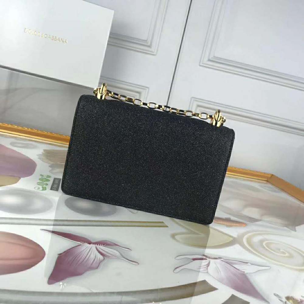 Dolce Gabbana D&G Women DG Girls Cross-Body Bag Soft Lurex-Black - image 4