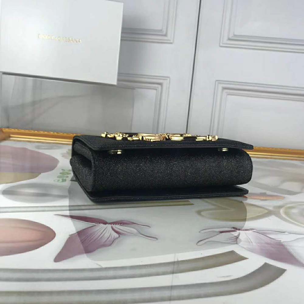Dolce Gabbana D&G Women DG Girls Cross-Body Bag Soft Lurex-Black - image 5
