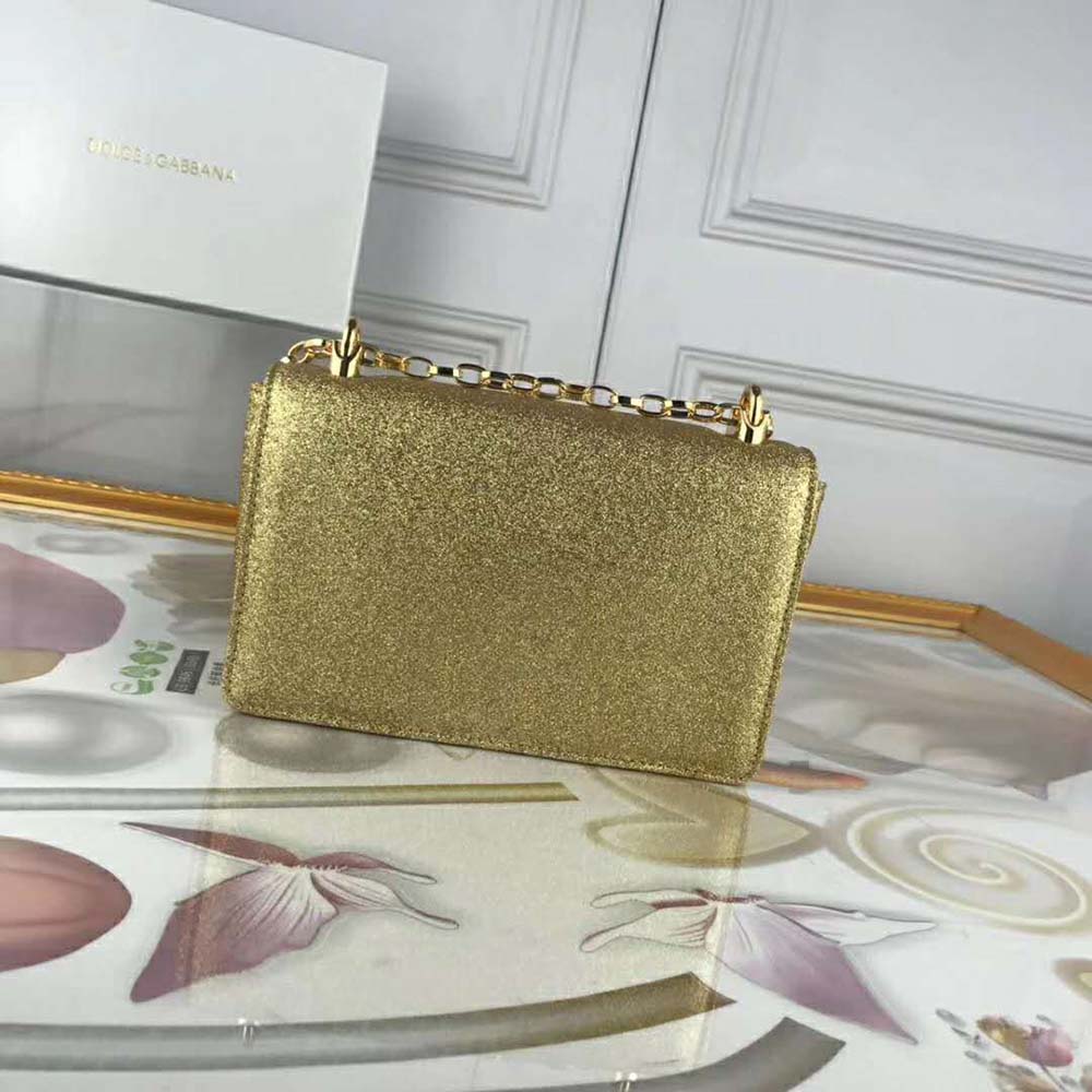 Dolce Gabbana D&G Women DG Girls Cross-Body Bag Soft Lurex-Gold - image 4