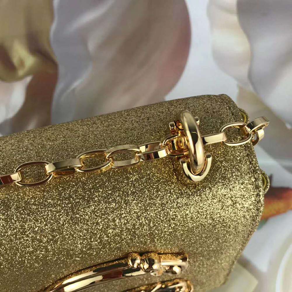 Dolce Gabbana D&G Women DG Girls Cross-Body Bag Soft Lurex-Gold - image 6