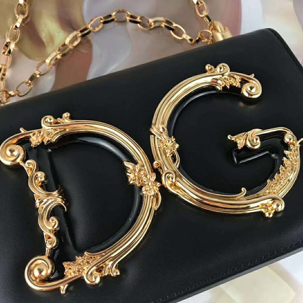 Dolce Gabbana D&G Women DG Girls Shoulder Bag Nappa Leather-Black - image 9