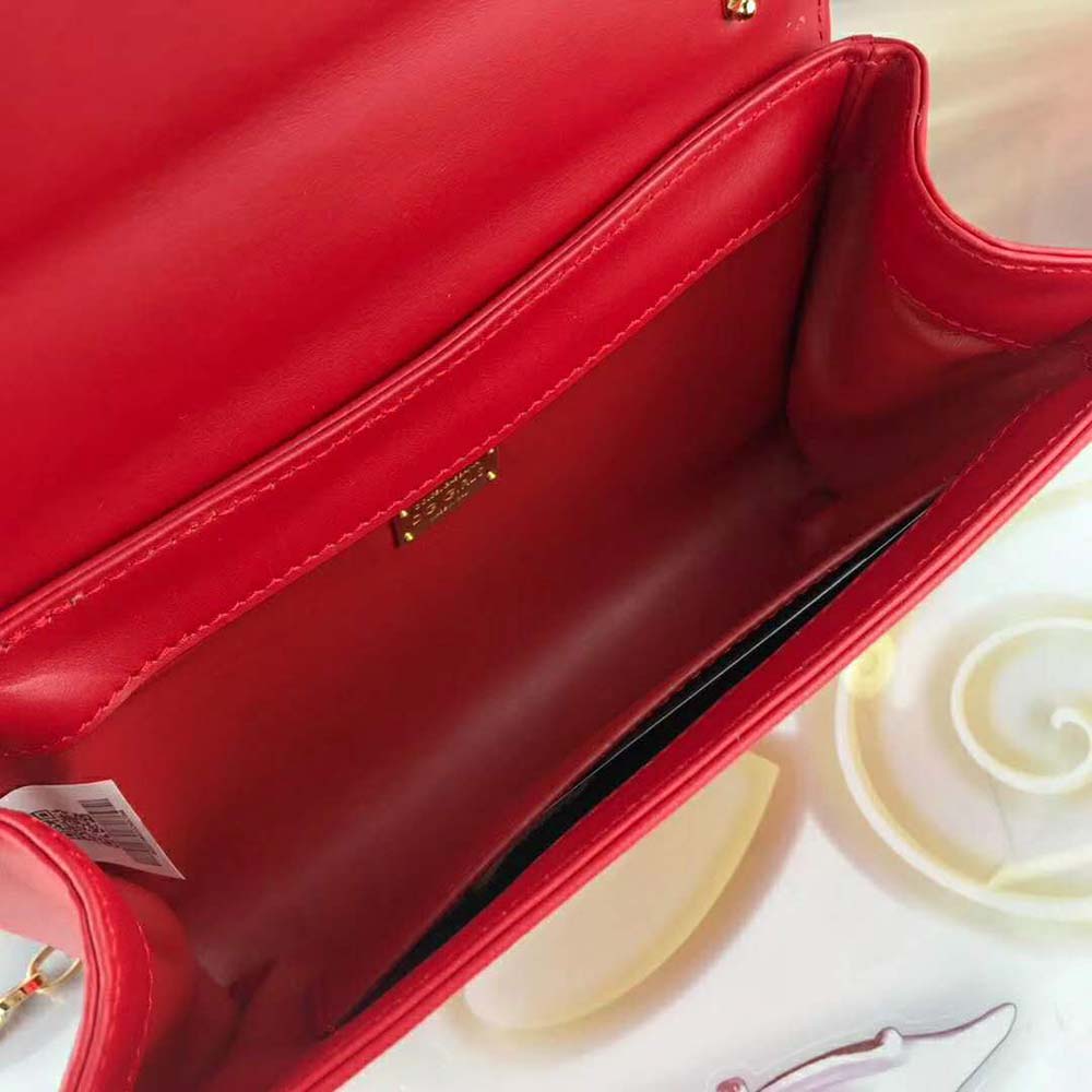 Dolce Gabbana D&G Women DG Girls Shoulder Bag Nappa Leather-Red - image 7