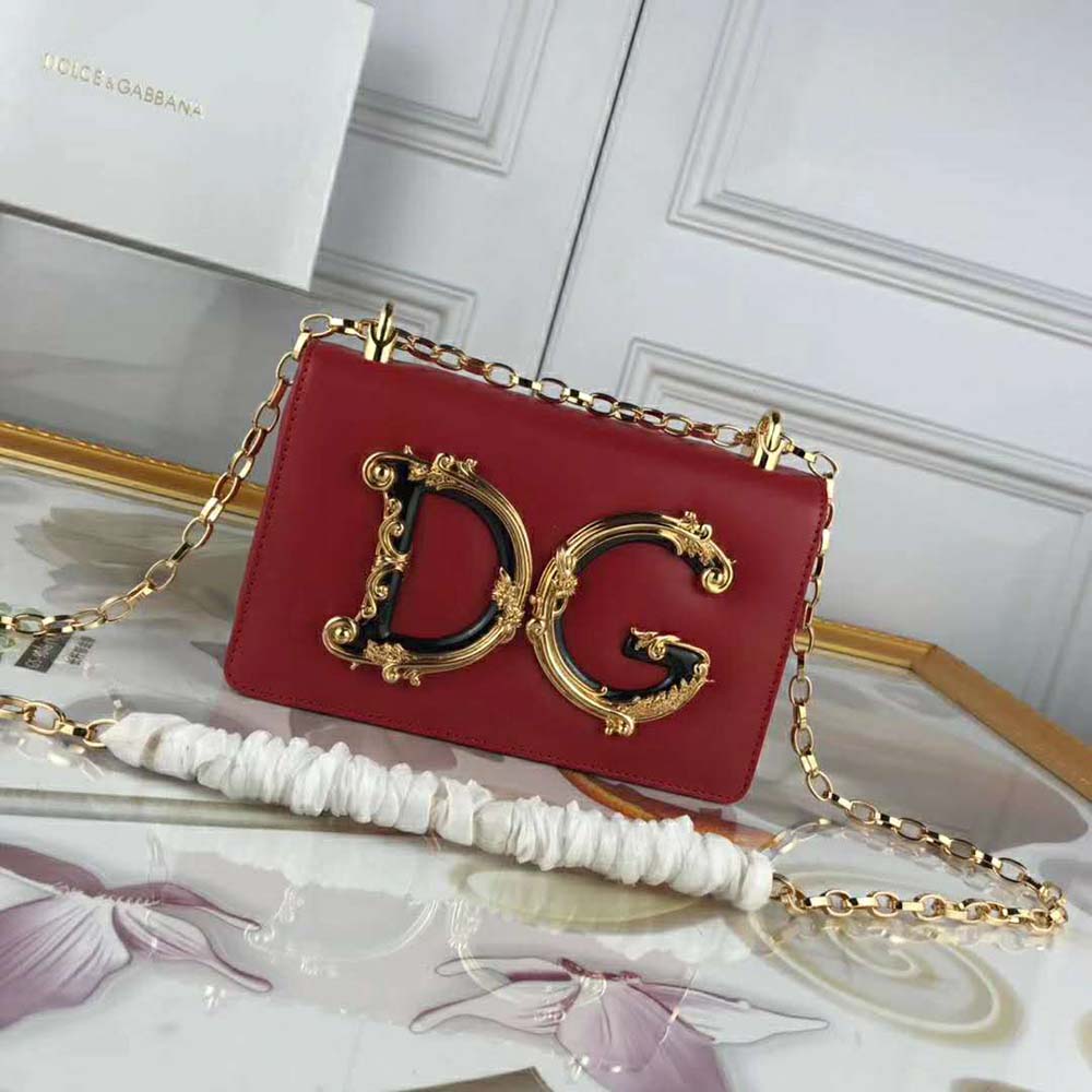Side angle showing structured silhouette of Dolce Gabbana D&G Shoulder Bag