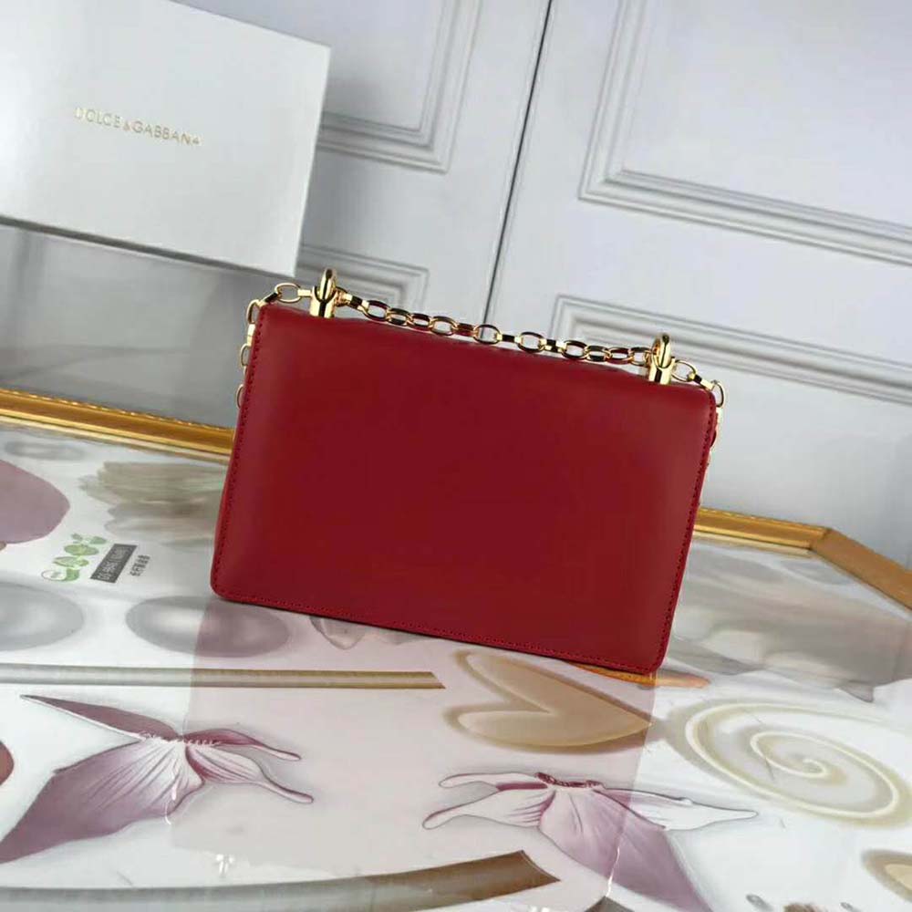 Dolce Gabbana D&G Women DG Girls Shoulder Bag Nappa Leather-Red - image 5