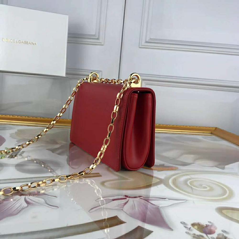 Dolce Gabbana D&G Women DG Girls Shoulder Bag Nappa Leather-Red - image 4