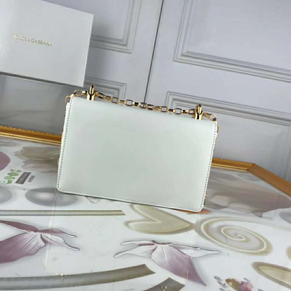 Dolce Gabbana D&G Women DG Girls Shoulder Bag Nappa Leather-White - image 4