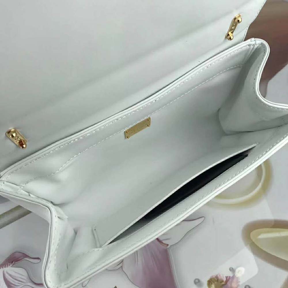 Dolce Gabbana D&G Women DG Girls Shoulder Bag Nappa Leather-White - image 7