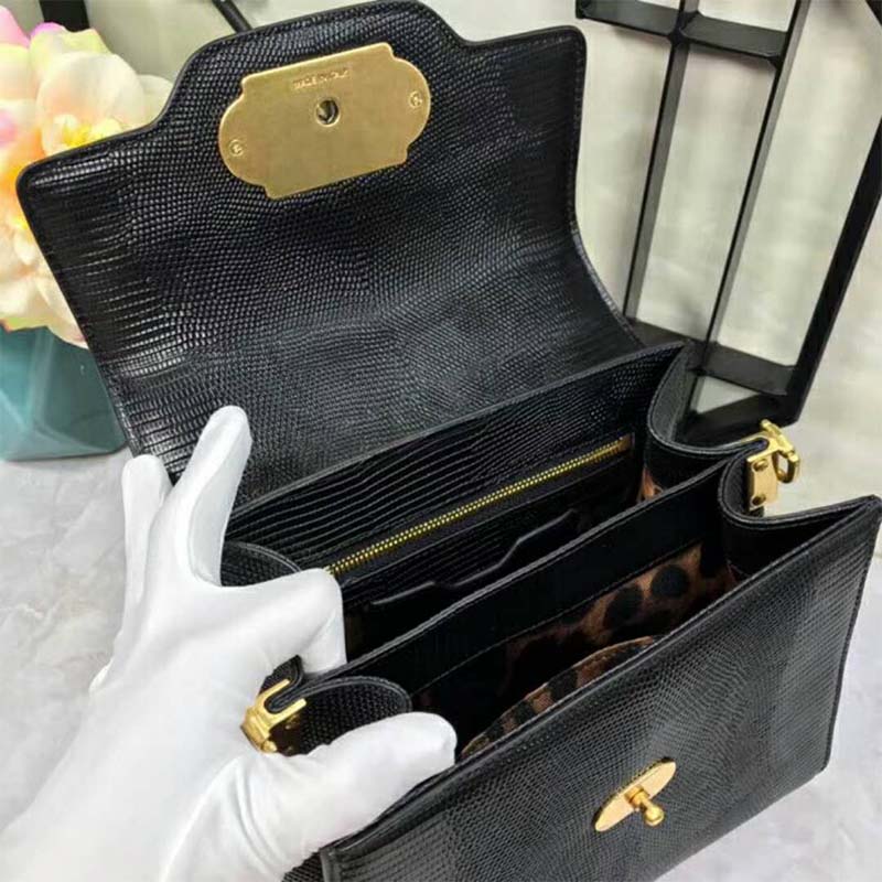 Dolce Gabbana D&G Women Leather Welcome Handbag-Black - image 6