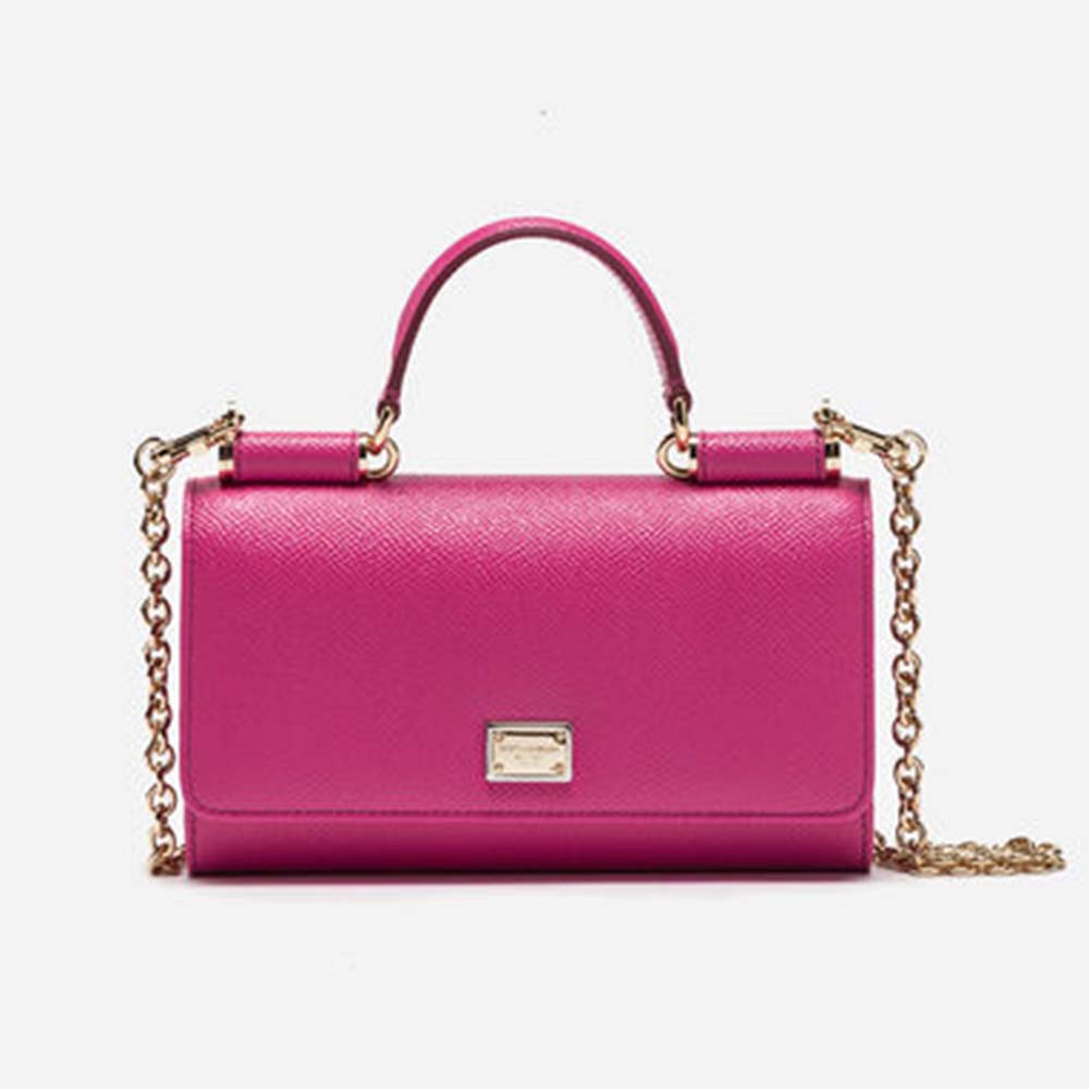 Front view of Dolce Gabbana D&G Women Min Von Bag purple leather
