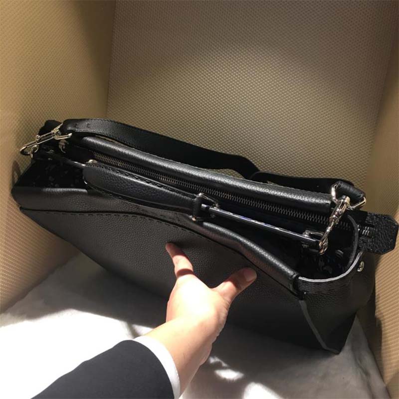 Fendi Unisex Peekaboo Selleria Handle Bag in Leather-Black - image 5