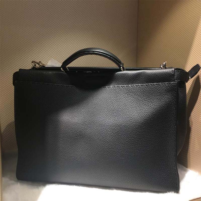 Fendi Unisex Peekaboo Selleria Handle Bag in Leather-Black - image 4