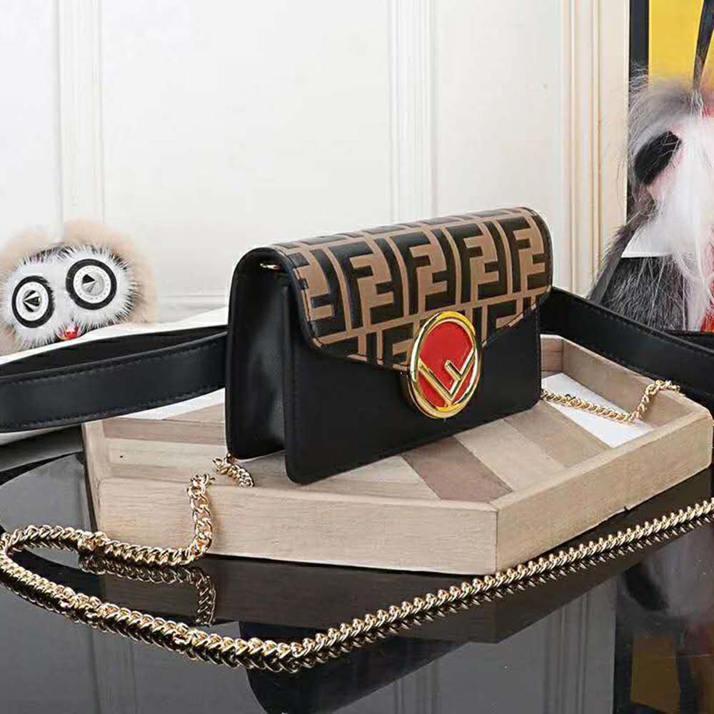 Fendi Women Belt Bag in Calf Leather-Brown - image 4