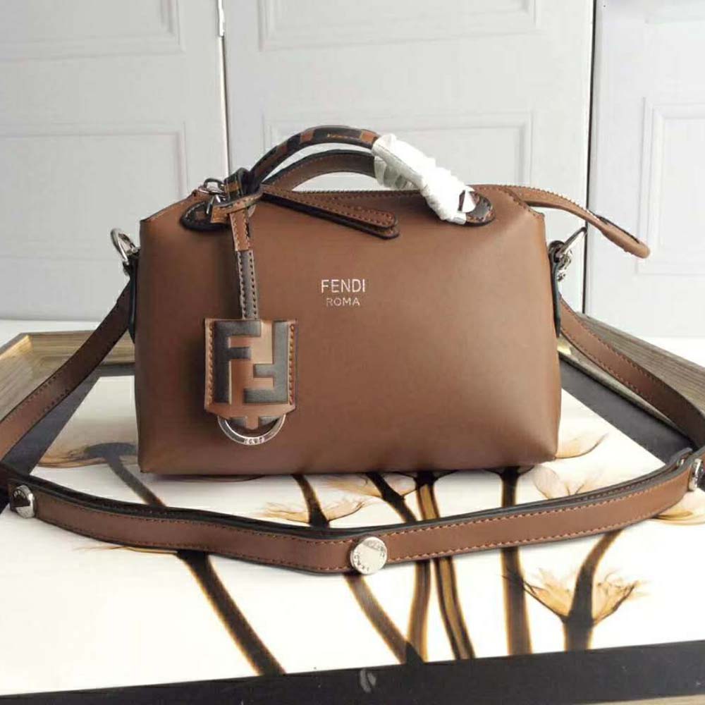 Fendi Women By the Way Mini Small Leather Boston Bag-Brown - image 3