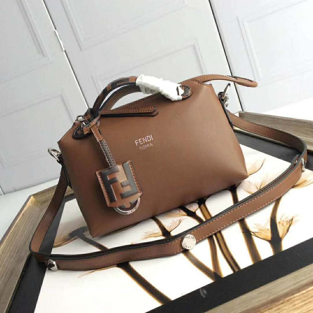 Fendi Women By the Way Mini Small Leather Boston Bag-Brown - image 2