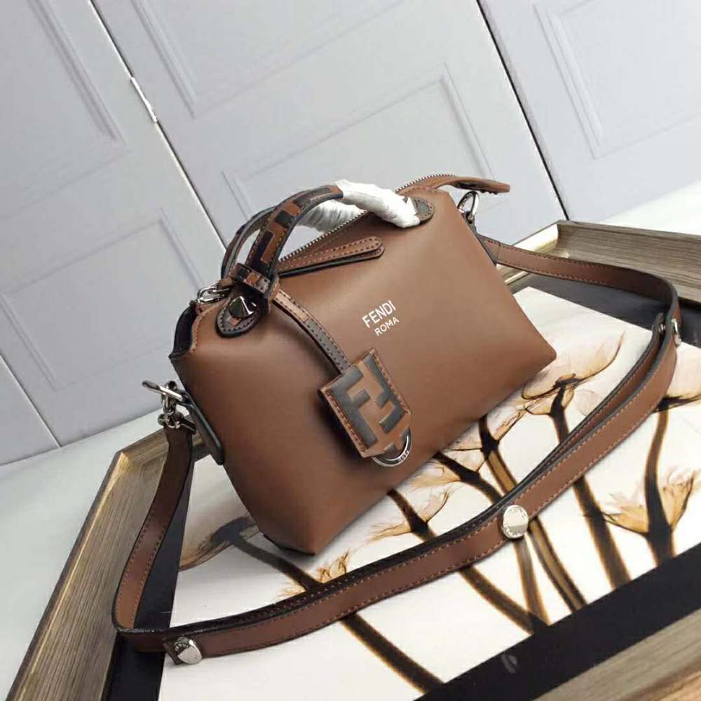 Fendi Women By the Way Mini Small Leather Boston Bag-Brown - image 4