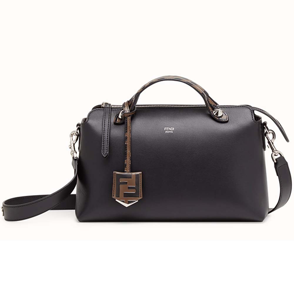 Fendi Women By the Way Regular Leather Boston Bag-Black - image 1