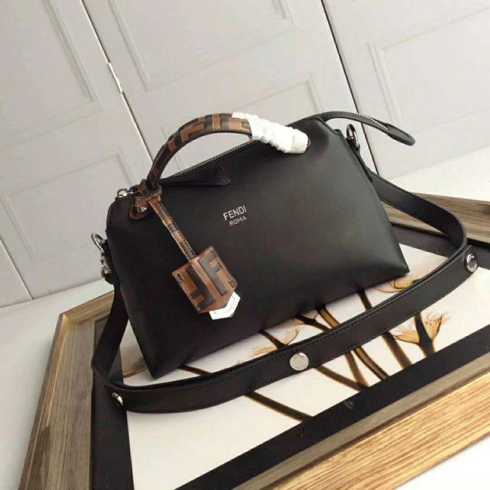Fendi Women By the Way Regular Leather Boston Bag-Black - image 2